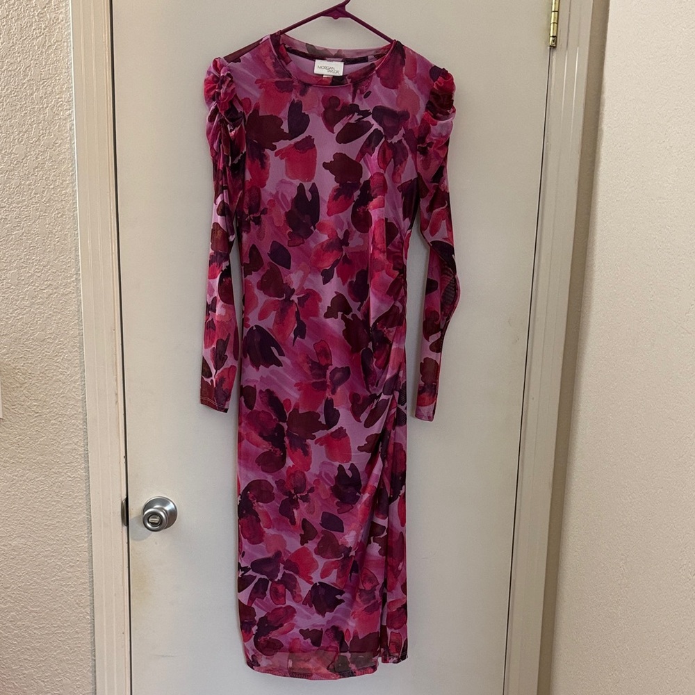 Morgan Taylor Pink and Purple Long Sleeve Dress